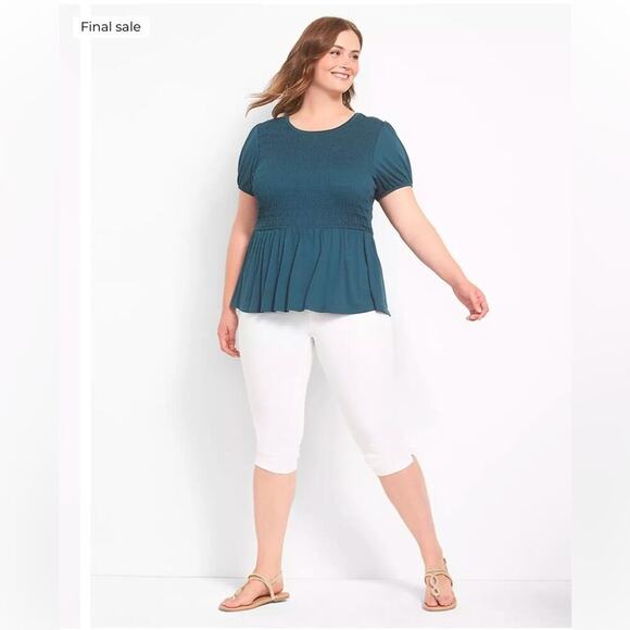 Lane Bryant Women’s Smocked Top Rayon Blend balloon sleeve bohemian Plus size - Picture 3 of 13